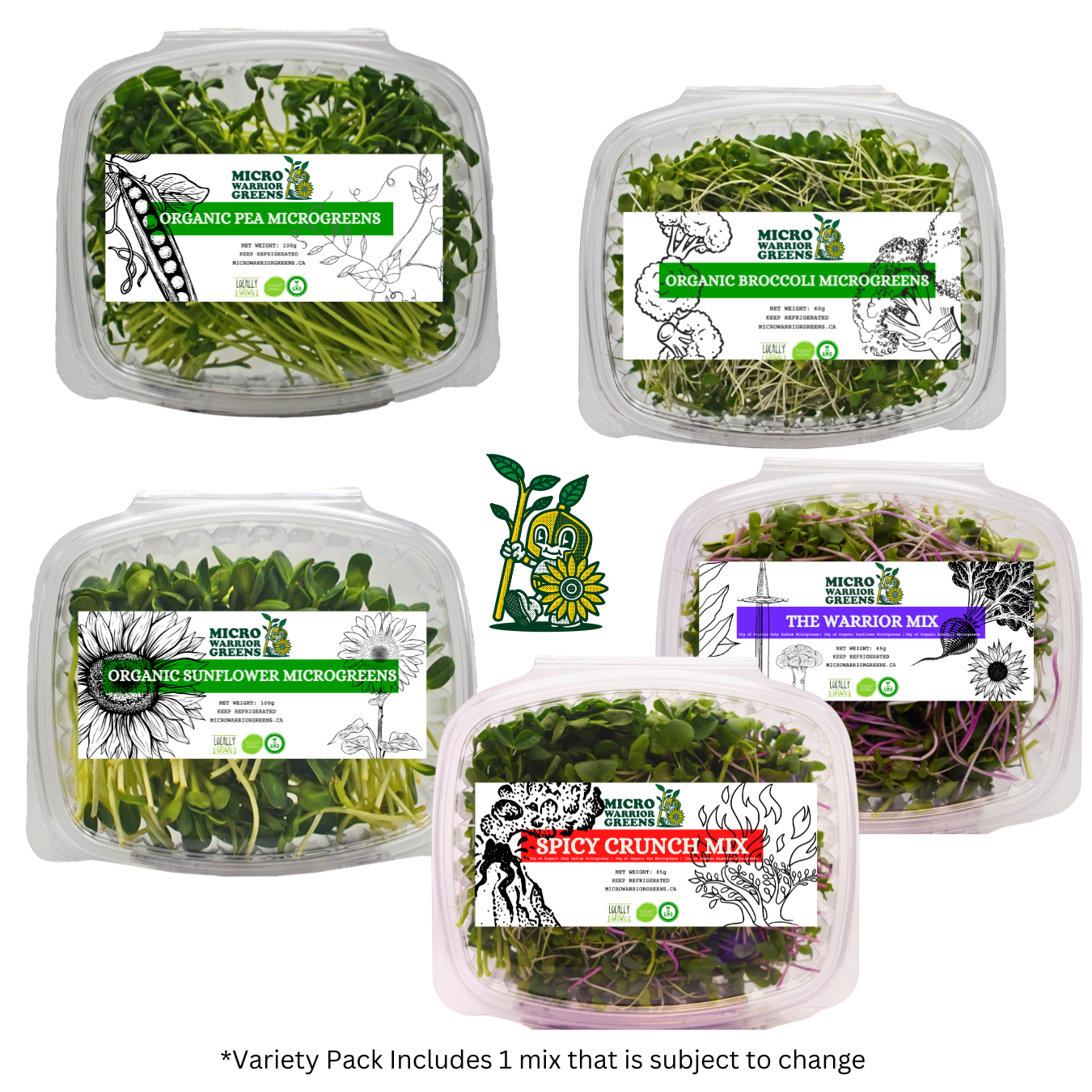 Organic Microgreen Variety Pack (345g) – Micro Warrior Greens